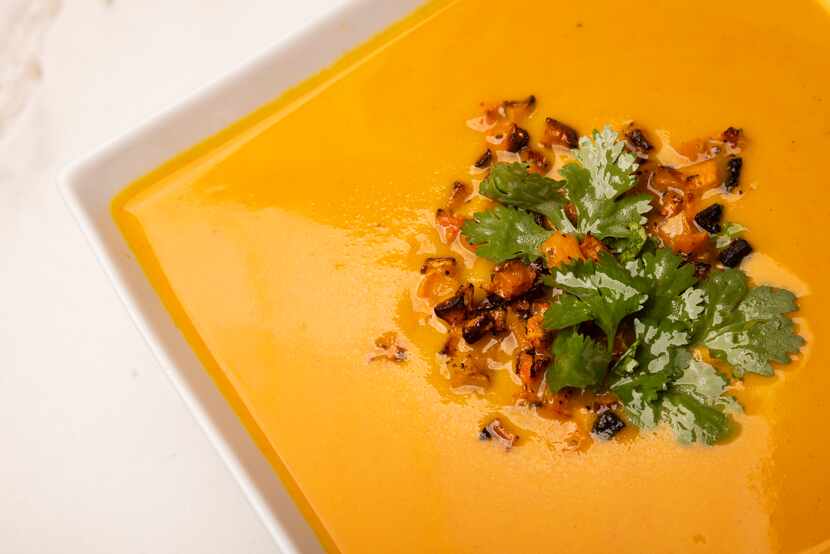 This butternut squash soup includes coconut and curry flavors.