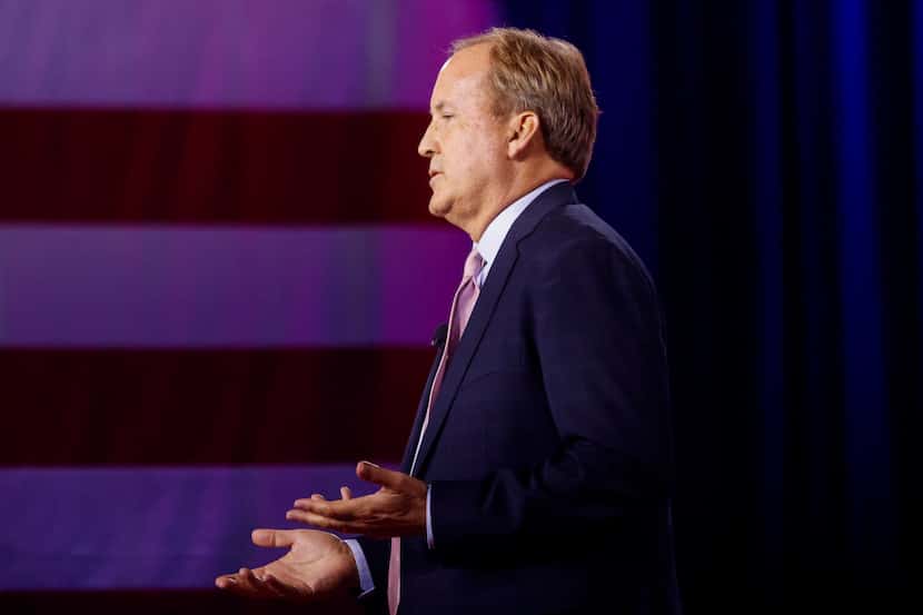 Texas Attorney General Ken Paxton speaks during the second day of Conservative Political...