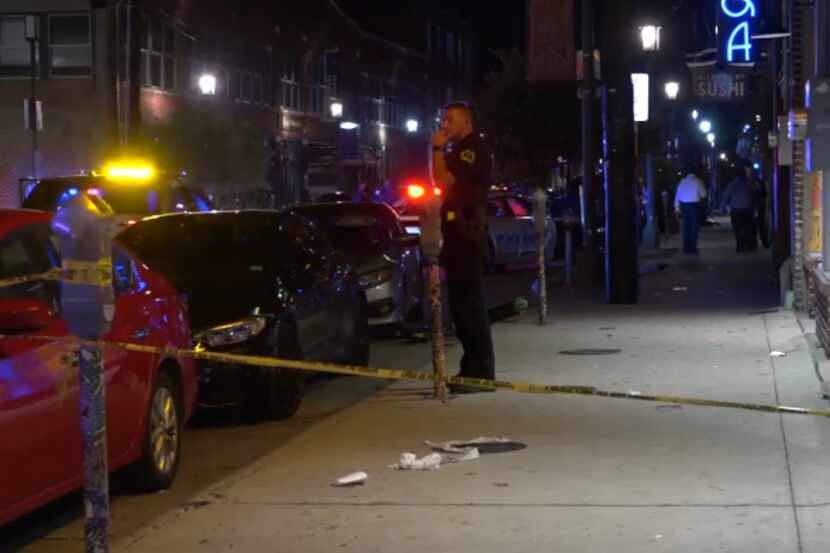 An image from a Friday night shooting incident that left five hurt, including a 15-year-old...