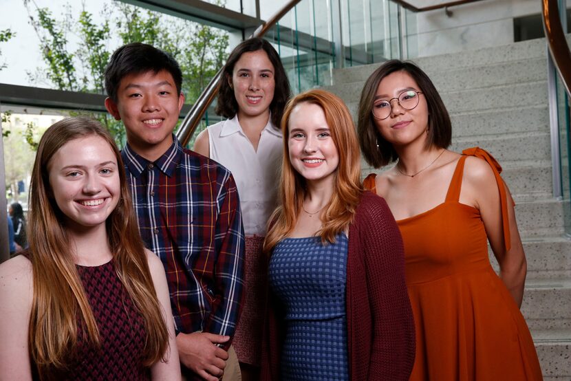 Abby Blasingame (from left), Nathan Han, Hannah Ortega, Amelia Vanyo and Briana Lao have...