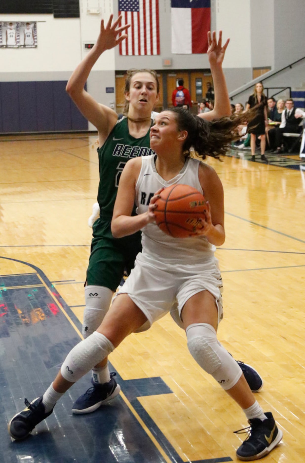 Frisco Reedy's Jadyn Bauss (25) puts pressure on Frisco Lone Star Mallory Adams (3) during...