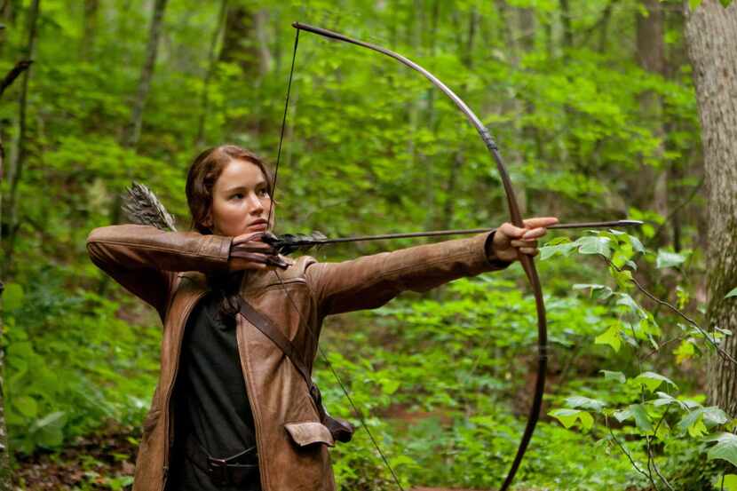 Jennifer Lawrence as Katniss Everdeen in The Hunger Games.