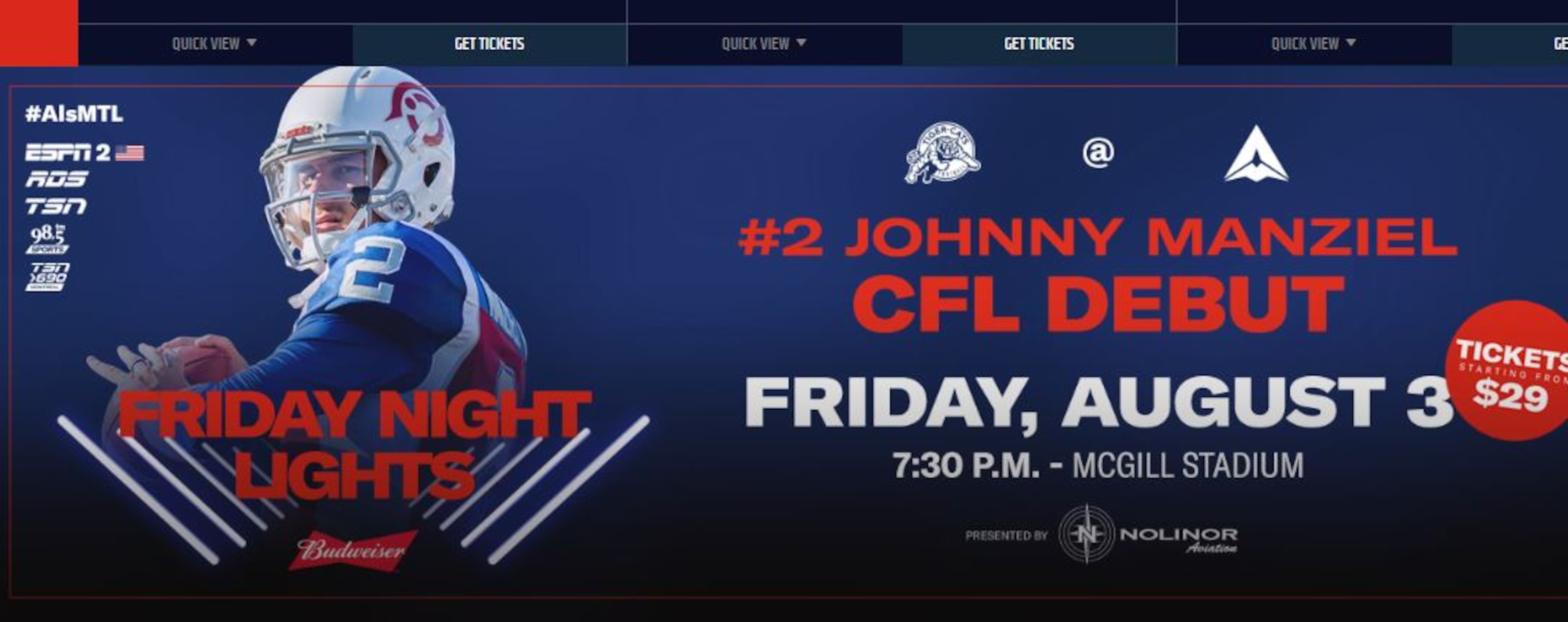 How to watch Johnny Manziel start for CFL's Montreal Alouettes