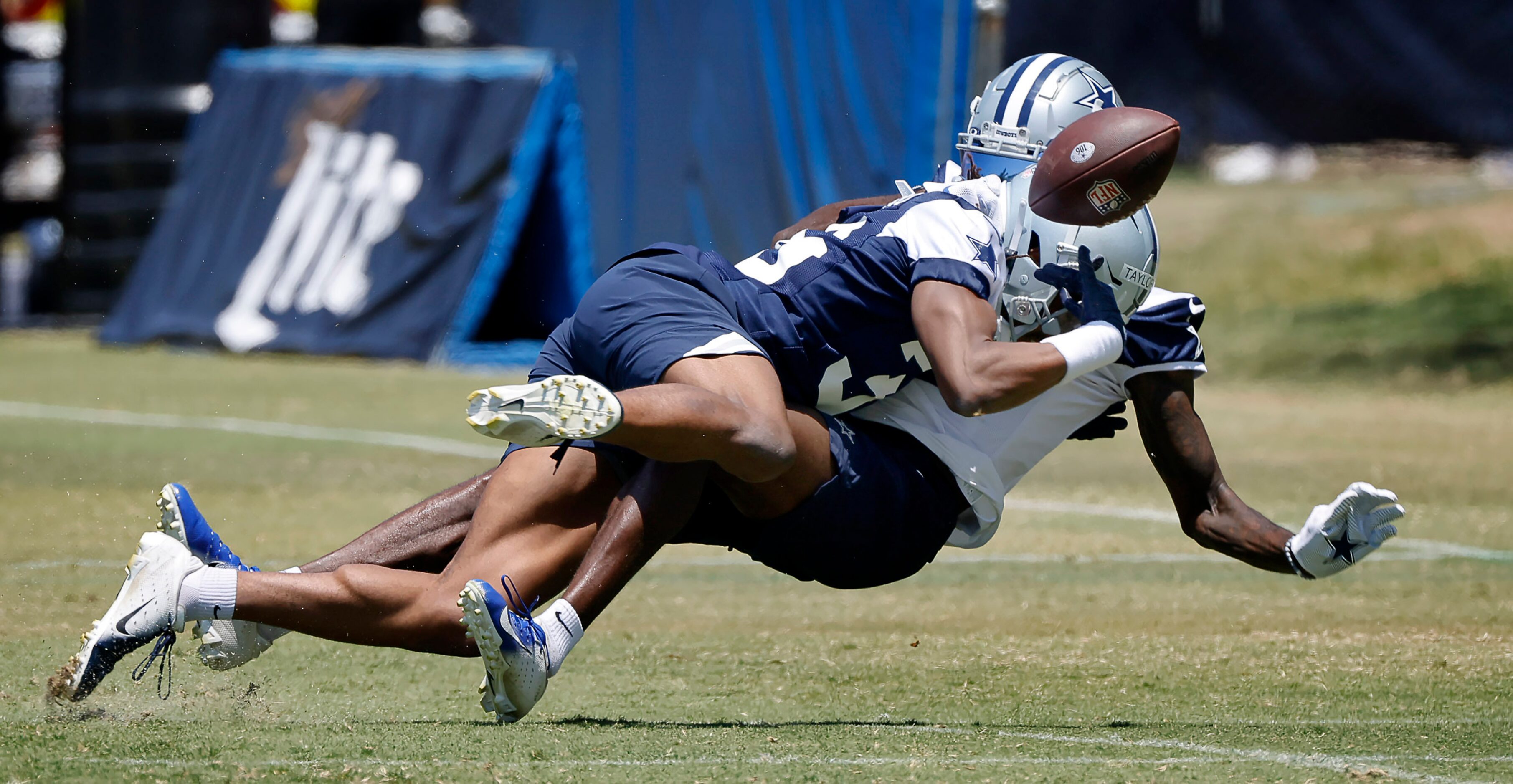 Dallas Cowboys cornerback Isaac Taylor-Stuart (36) breakup a pass to wide receiver T.J....