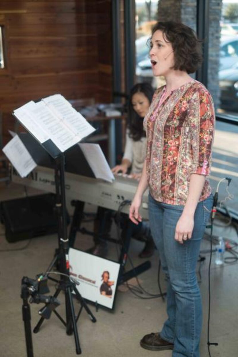 
Stephanie Lewey performs at a recent Classical Open Mic in Frisco, accompanied by Tammy...