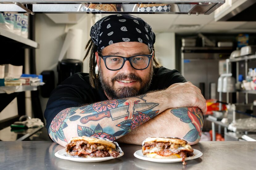 Dave Culwell, Chef and owner of Burger Schmurger, poses for a portrait at his kitchen at...