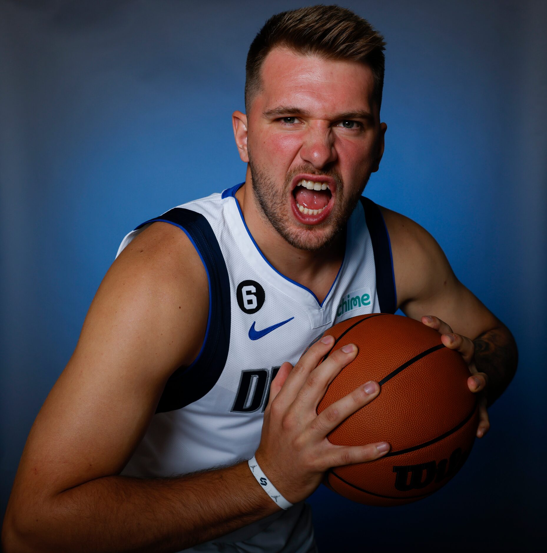 Dallas Mavericks’ Luka Doncic is photographed during the media day at American Airlines...