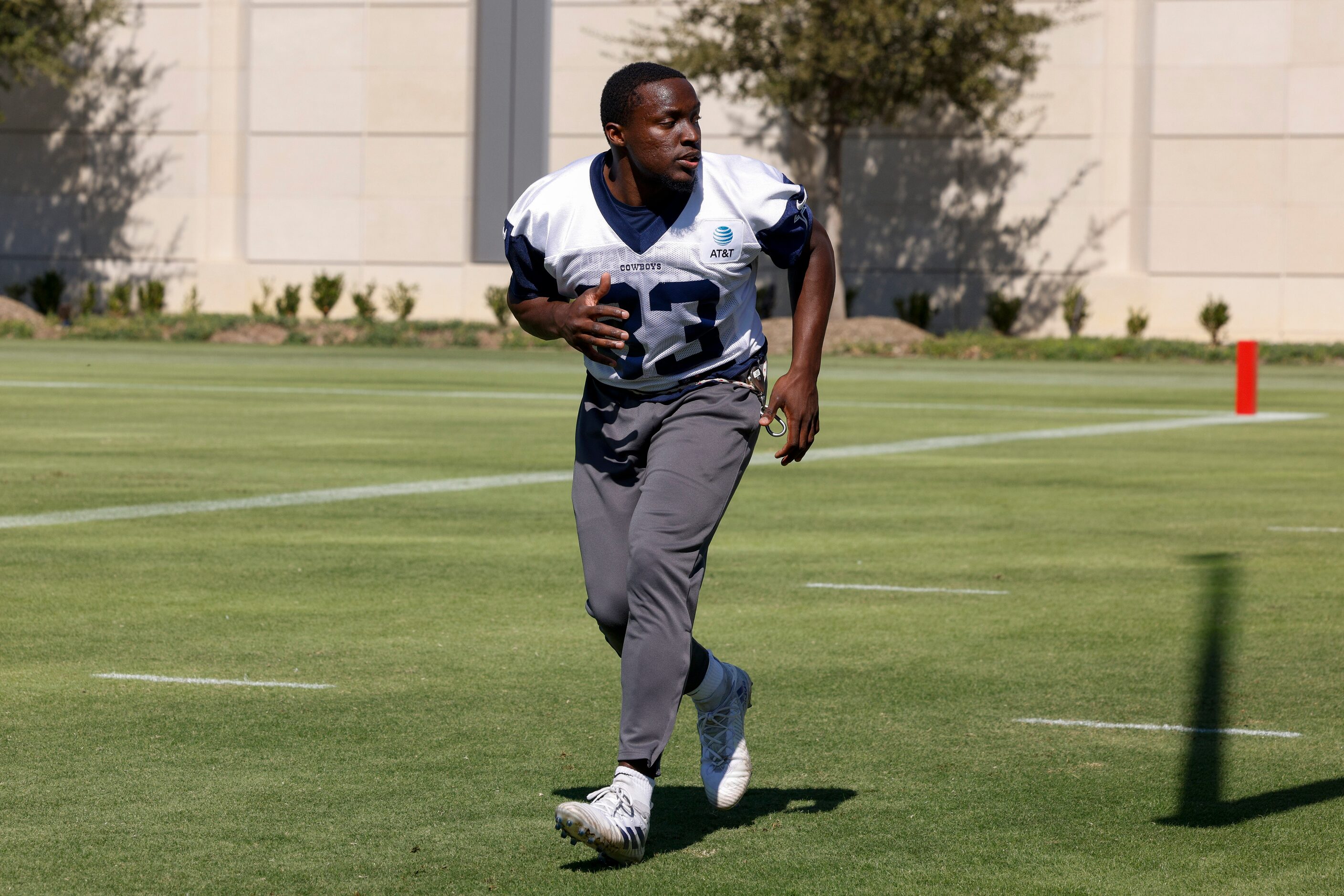 Dallas Cowboys wide receiver James Washington (83) trains during a practice at The Star,...