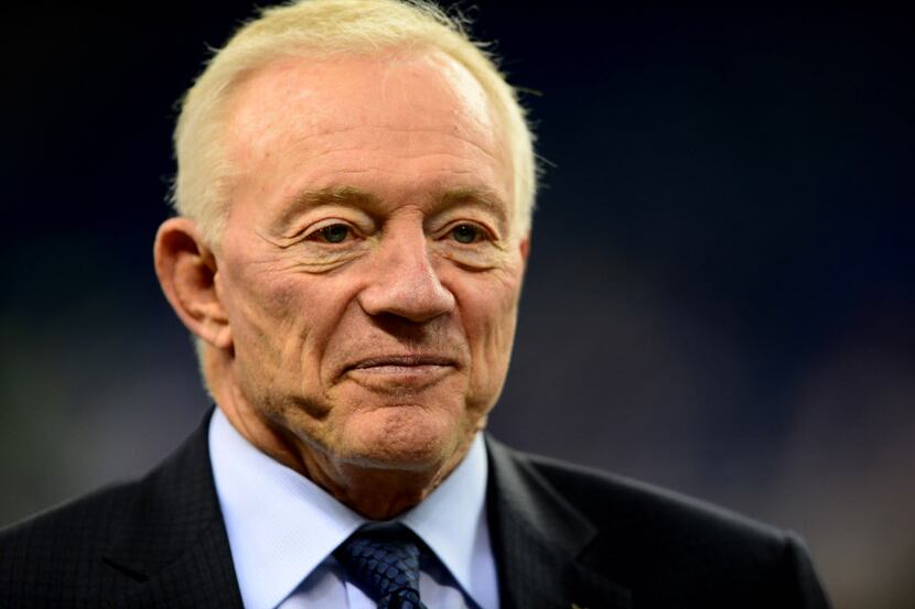 Oct 27, 2013; Detroit, MI, USA; Dallas Cowboys owner Jerry Jones prior to the game against...
