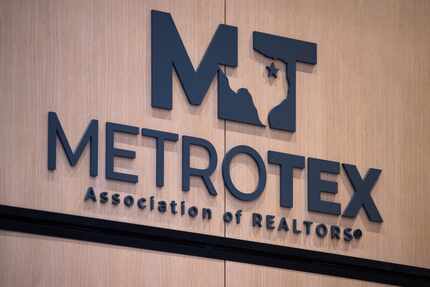 Signage inside the new MetroTex Association of Realtors headquarters in Irving.