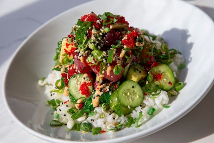 Here's Standard Service's tuna sushi bowl, photographed at the sister restaurant in Heath,...