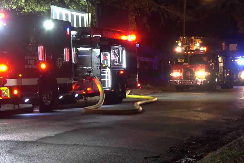 Fire crews at the scene of a house fire in the 3900 block of Sundown Drive in Benbrook on...