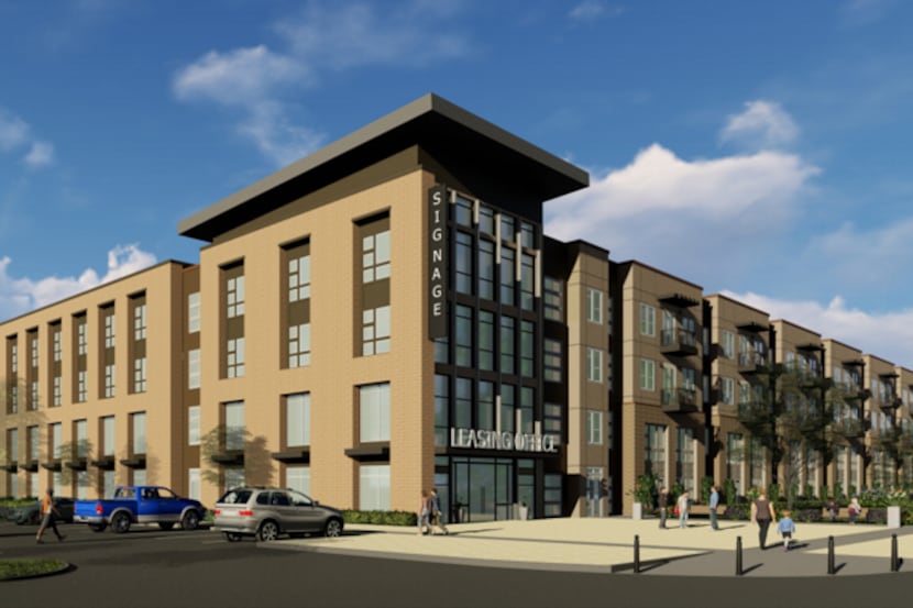 The apartments are planned across from the Cinemark theater at S.H. 121 and Watters Road.
