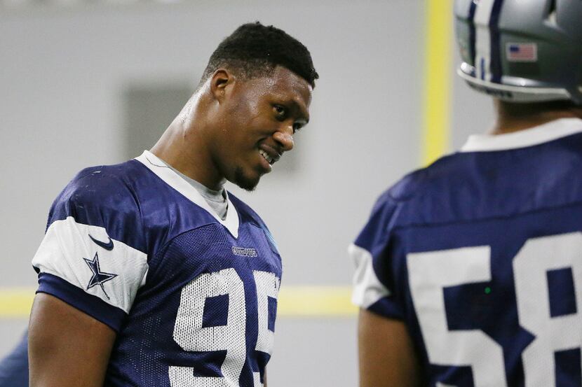 Dallas Cowboys defensive end David Irving (95) during team practice at The Star in Frisco,...