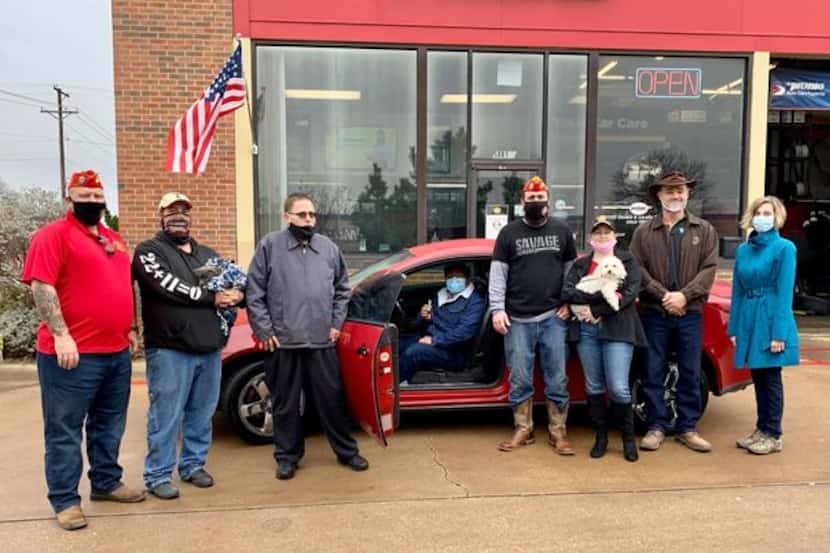 Joshua Alvarez (seated, in car) is an Army veteran who recently received a free vehicle...