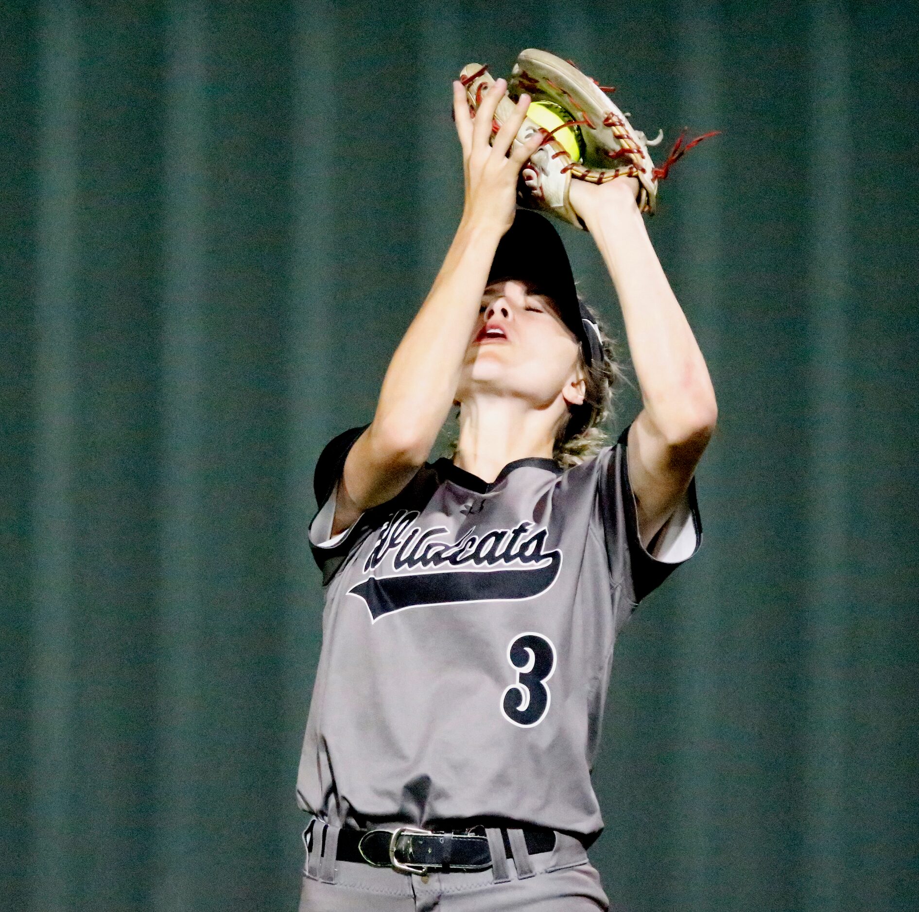 Denton Guyer High School right fielder Abby Holder (3) makes the catch for the final out in...