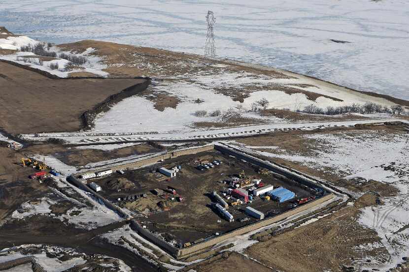 This Feb. 13, 2017, file aerial photo shows a site where the final phase of the Dakota...