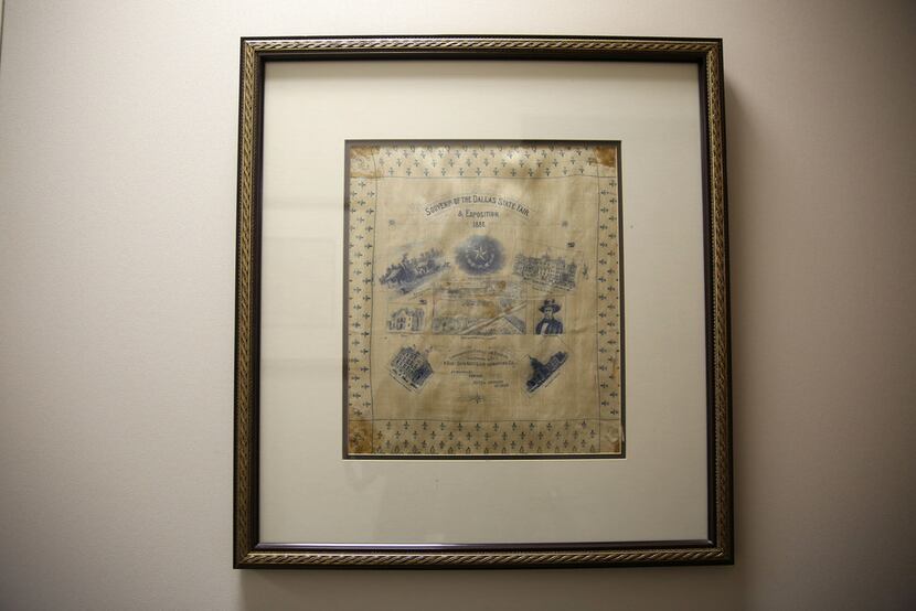 A handkerchief from the State Fair of Texas in 1886.
