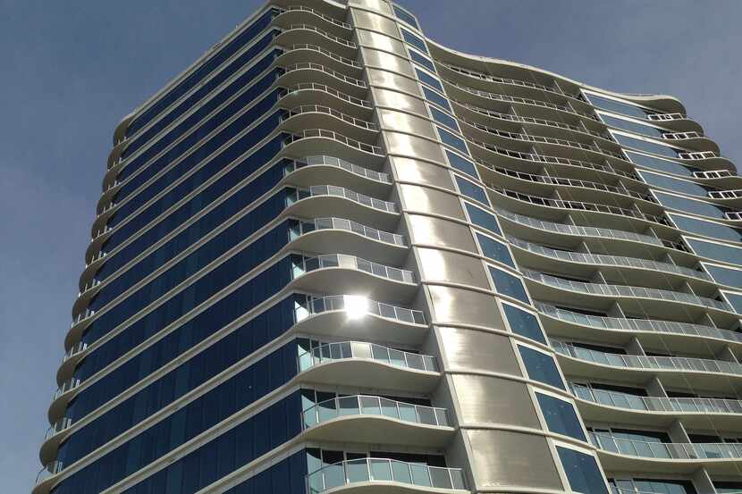 The 20-story One Uptown residential tower is at McKinney Avenue and Routh Street.