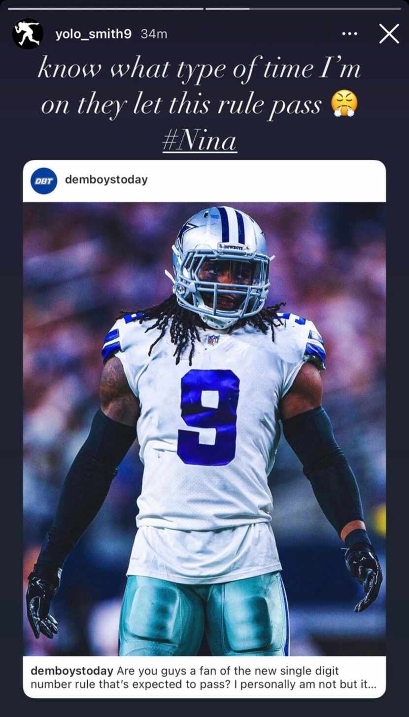 A photo shared from Cowboys LB Jaylon Smith's Instagram story.