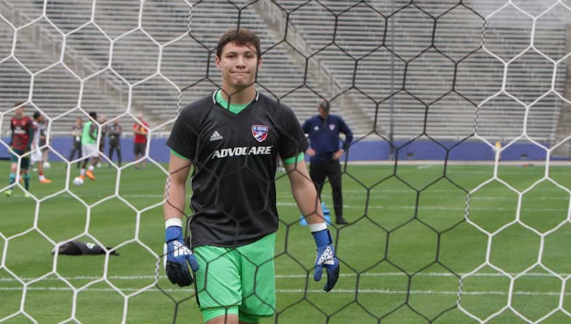 Michael Collodi with the FC Dallas U19s in Dallas Cup 2018 at the Cotton Bowl prior to the...