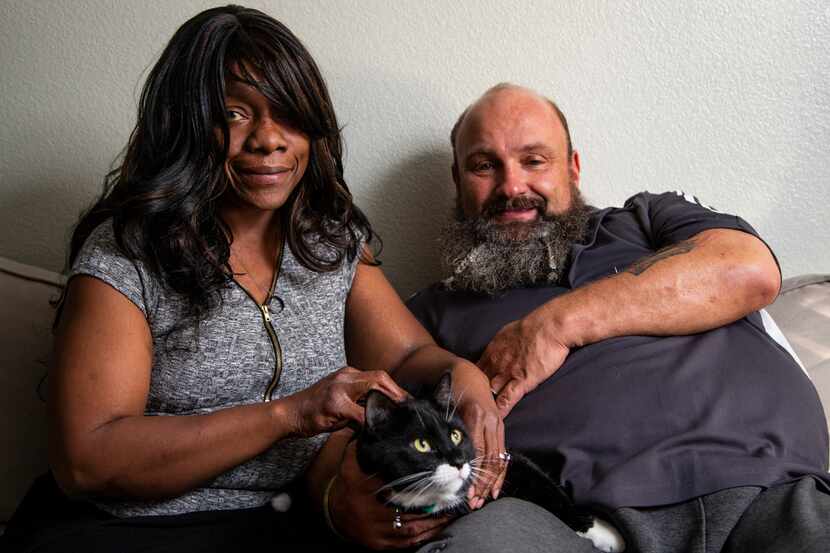 Deborah and Jonathan Vaughn were happy to be able to welcome their cat, Wubdabewy (think...
