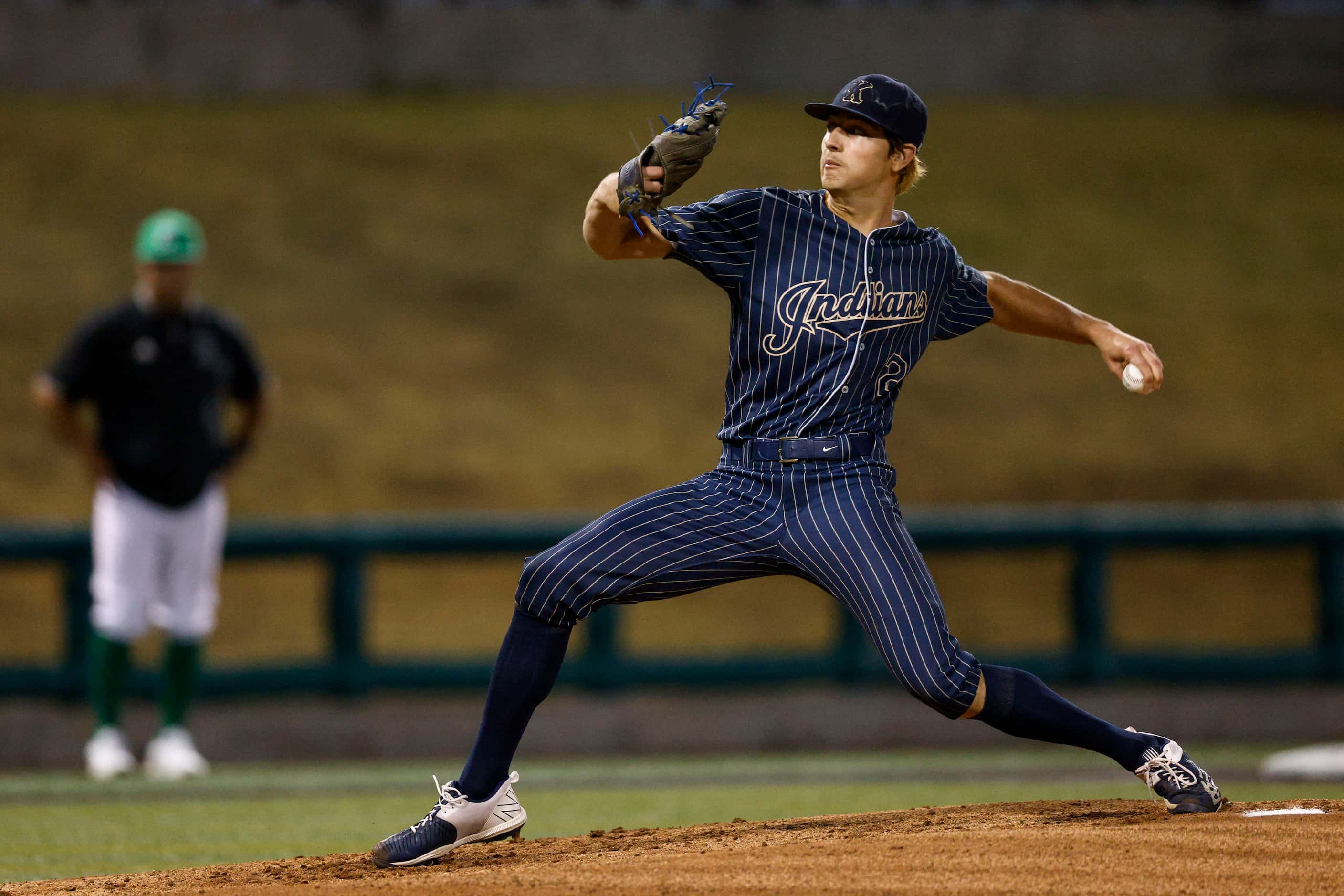 Keller starting pitcher Zach Erdman (24) delivers a pitch during the first inning of a game...