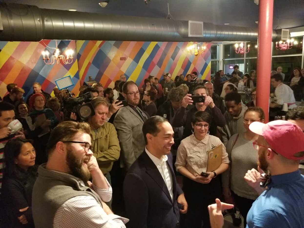 Julian Castro stumped in Somersworth, N.H., on Tuesday Jan. 15, 2019 — his first stop in New...