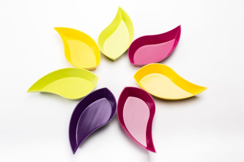 Petal power: Fanciful flower petal dishes in bright colors add fun to serving appetizers and...