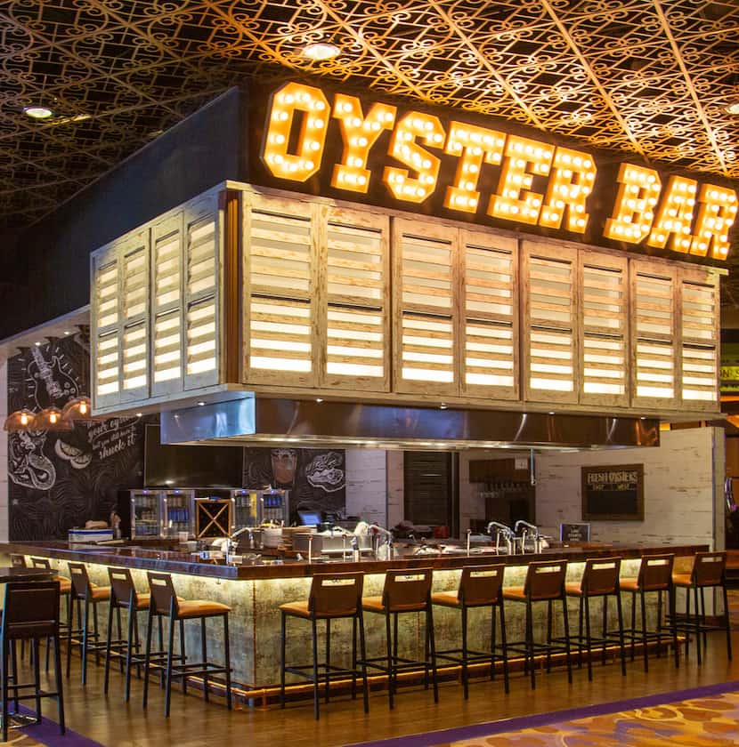 The Oyster Bar at Hard Rock Hotel is impossible to miss.