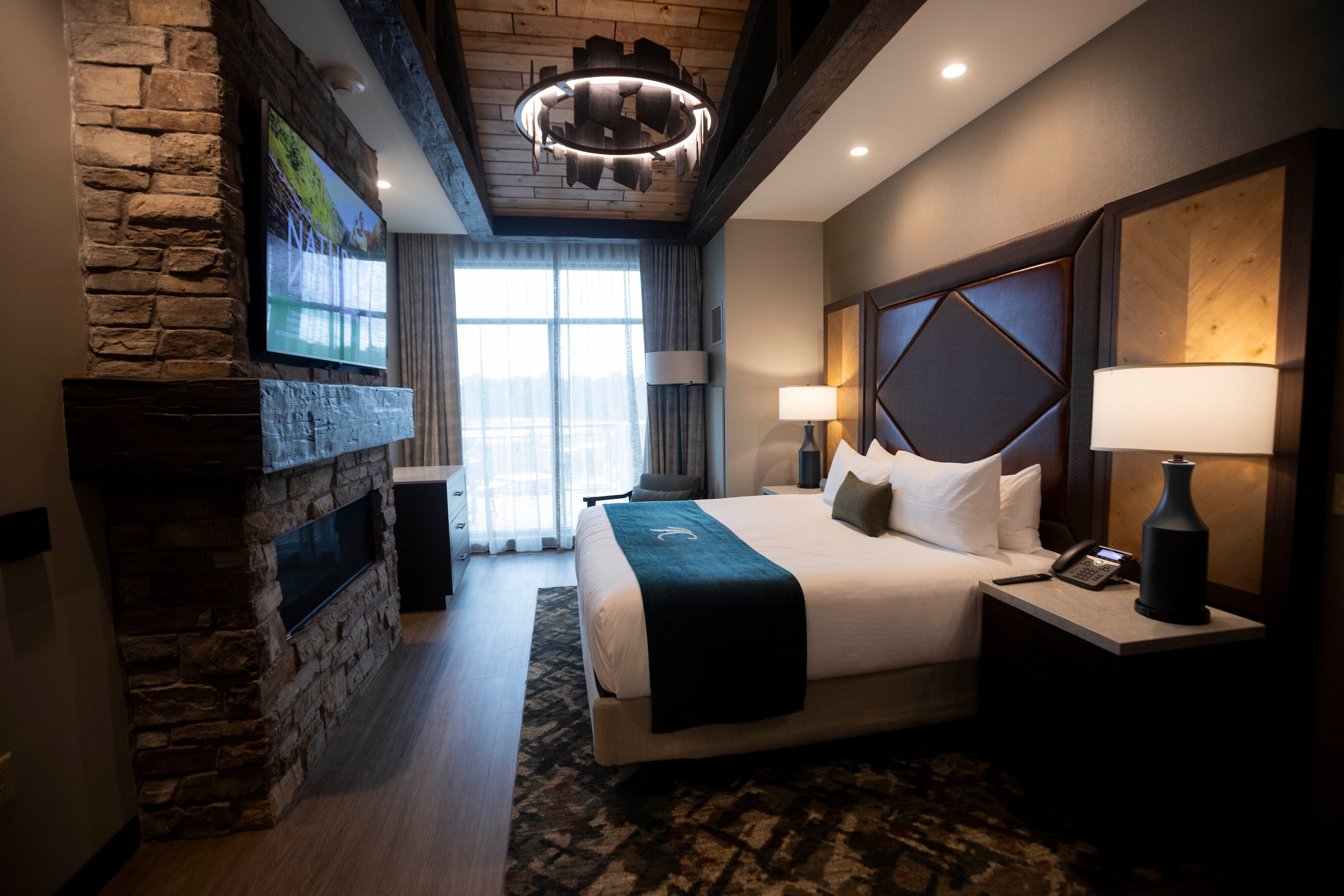 A center suite hotel room at Choctaw Landing photographed during a media day on Wednesday,...