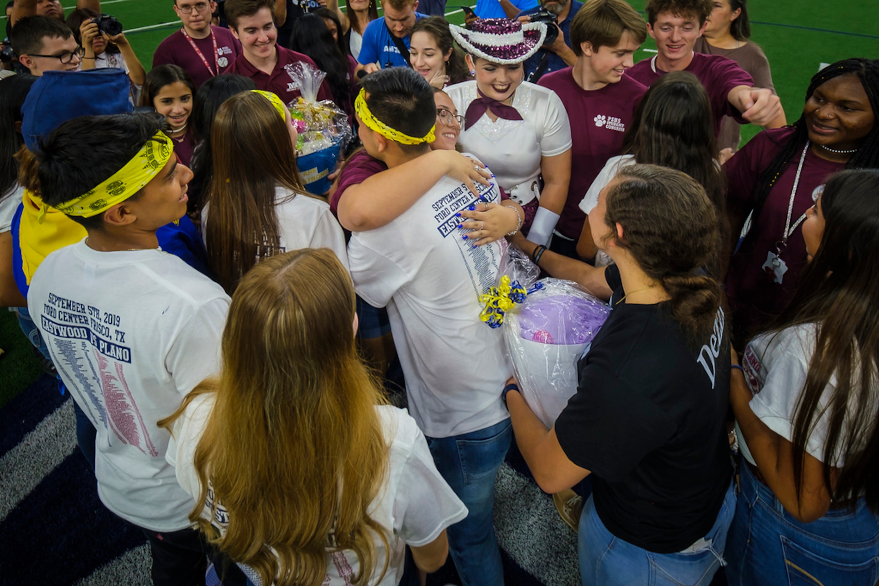 Student government representatives from Plano and El Paso Eastwood High Schools meet at...