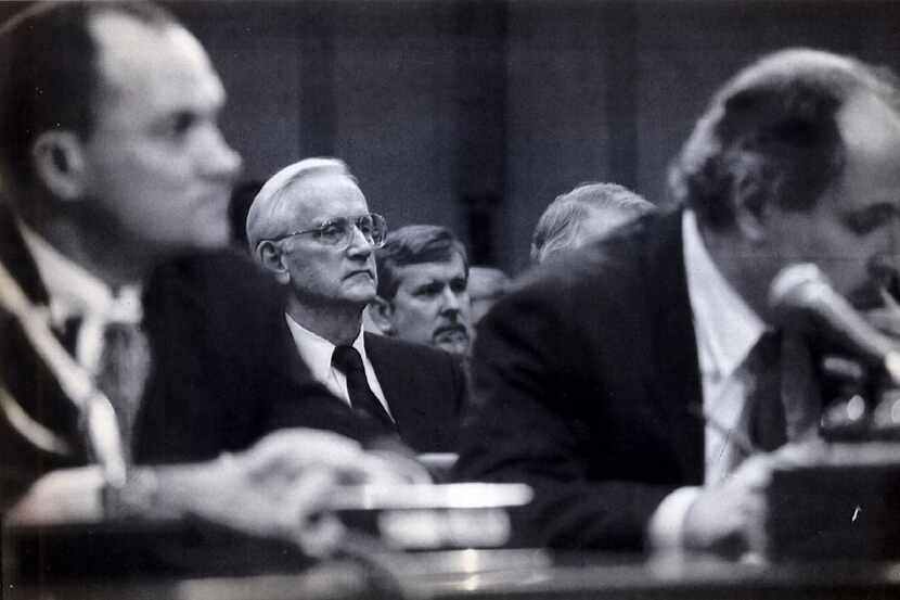 William Sessions, center, director of the FBI, before he was fired by President Bill...