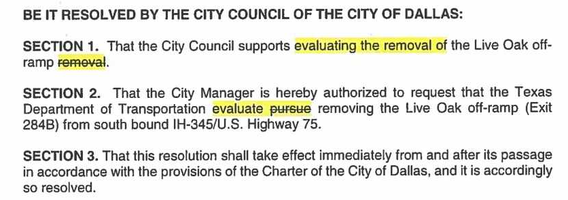 The resolution, before and after it was rewritten during last week's council meeting