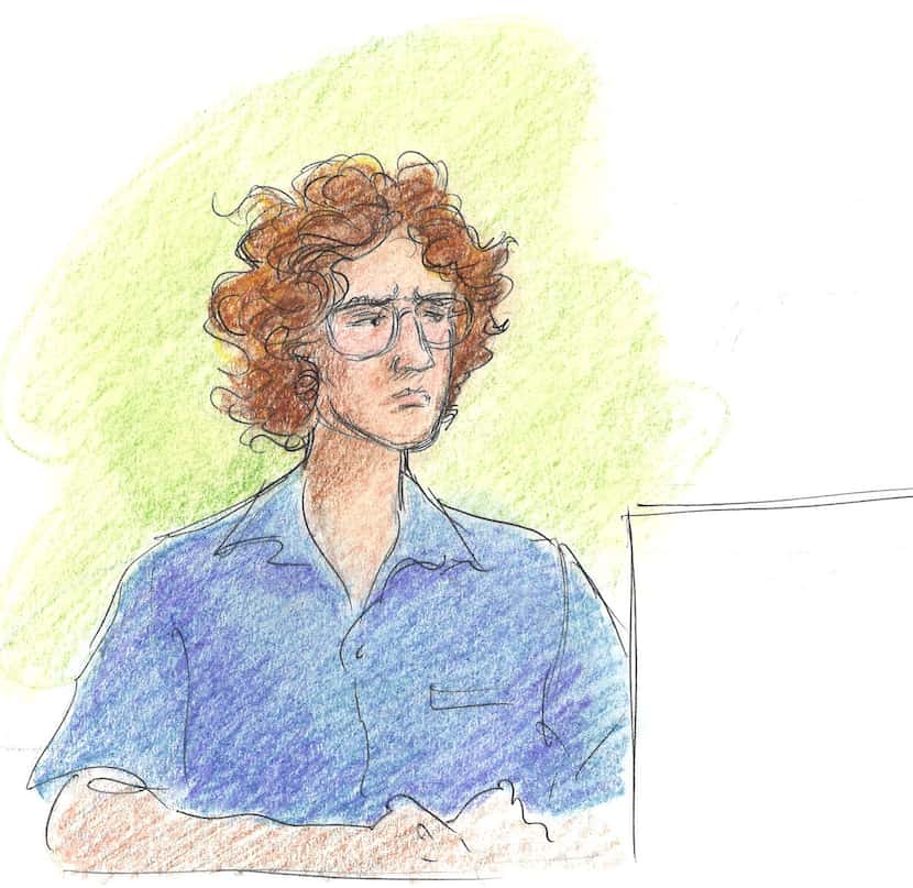 An artist's sketch shows Patrick Crusius in federal court on Friday where he was sentenced...