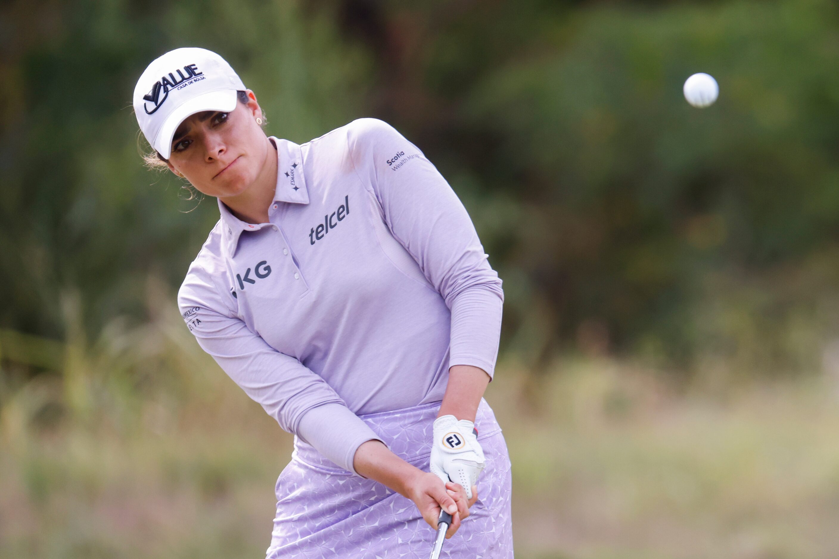 Gaby Lopez of Mexico hits from the 11th fairway during the first round of The Ascendant LPGA...