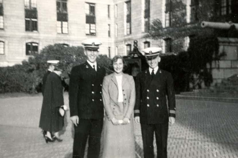 Mitch Hart and Margot and Ross Perot at Perot's graduation from the U.S. Naval Academy in 1953.