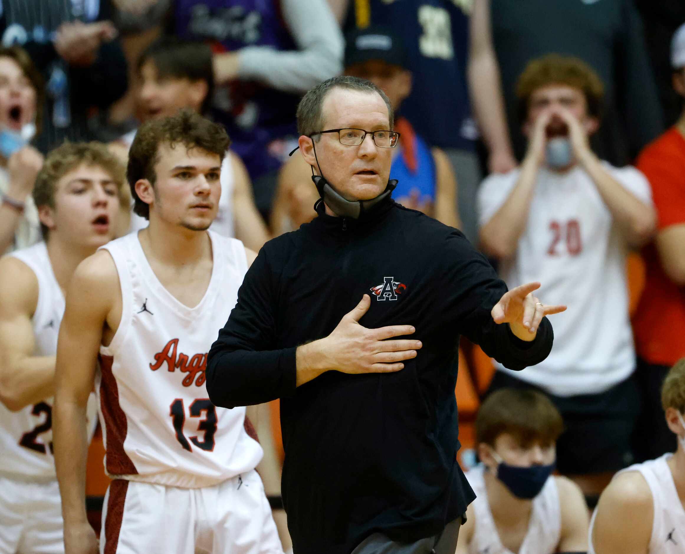 Argyle coach  Russell Perkins watches as his team defeated Oak Cliff Faith Family during a...