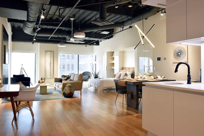 Bluelofts' model downtown Dallas apartment is about 900 square feet.