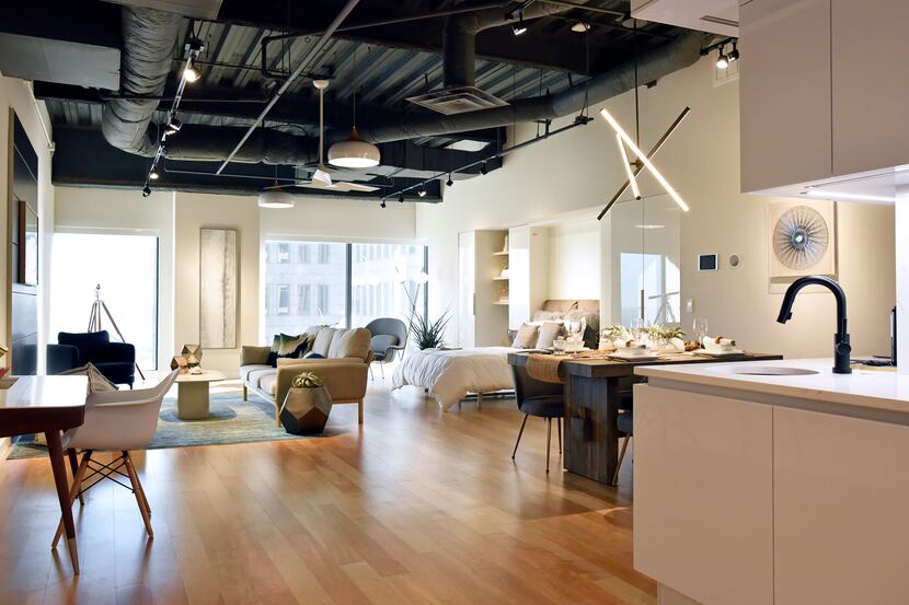 Bluelofts' model downtown Dallas apartment is about 900 square feet.