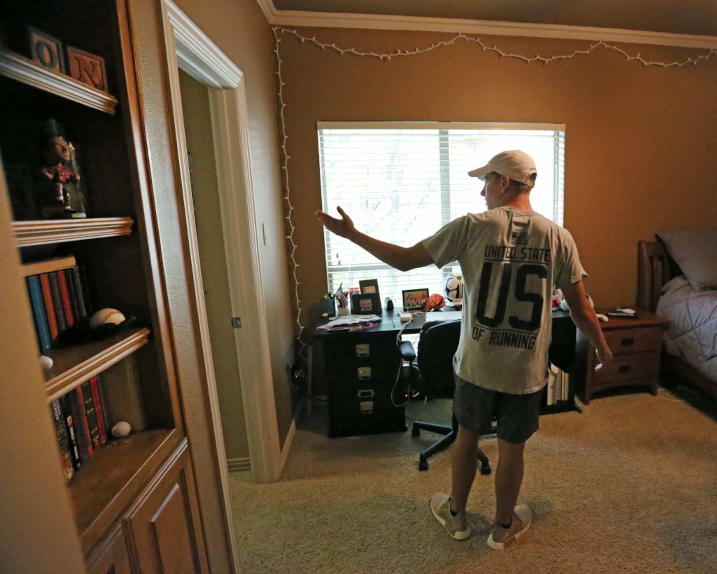 Paxton Pomykal is pictured in his bedroom at his home in Highland Village, Texas,...