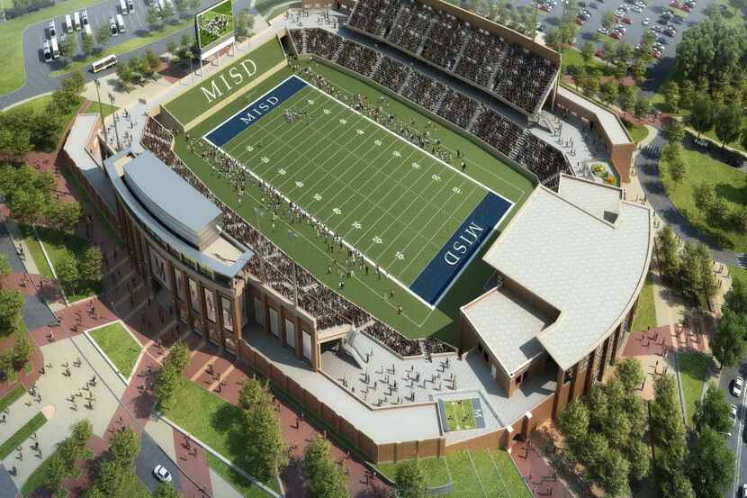 AN ARTIST’S RENDERING depicts what McKinney ISD’s new stadium could look like at the...