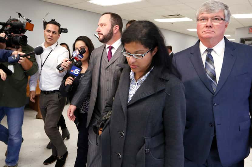Sini Mathews leaves Judge Cheryl Lee Shannon's courtroom, where she learned that her...