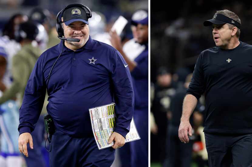 Cowboys coach Mike McCarthy (left) and Broncos coach Sean Payton (right). Photos from The...