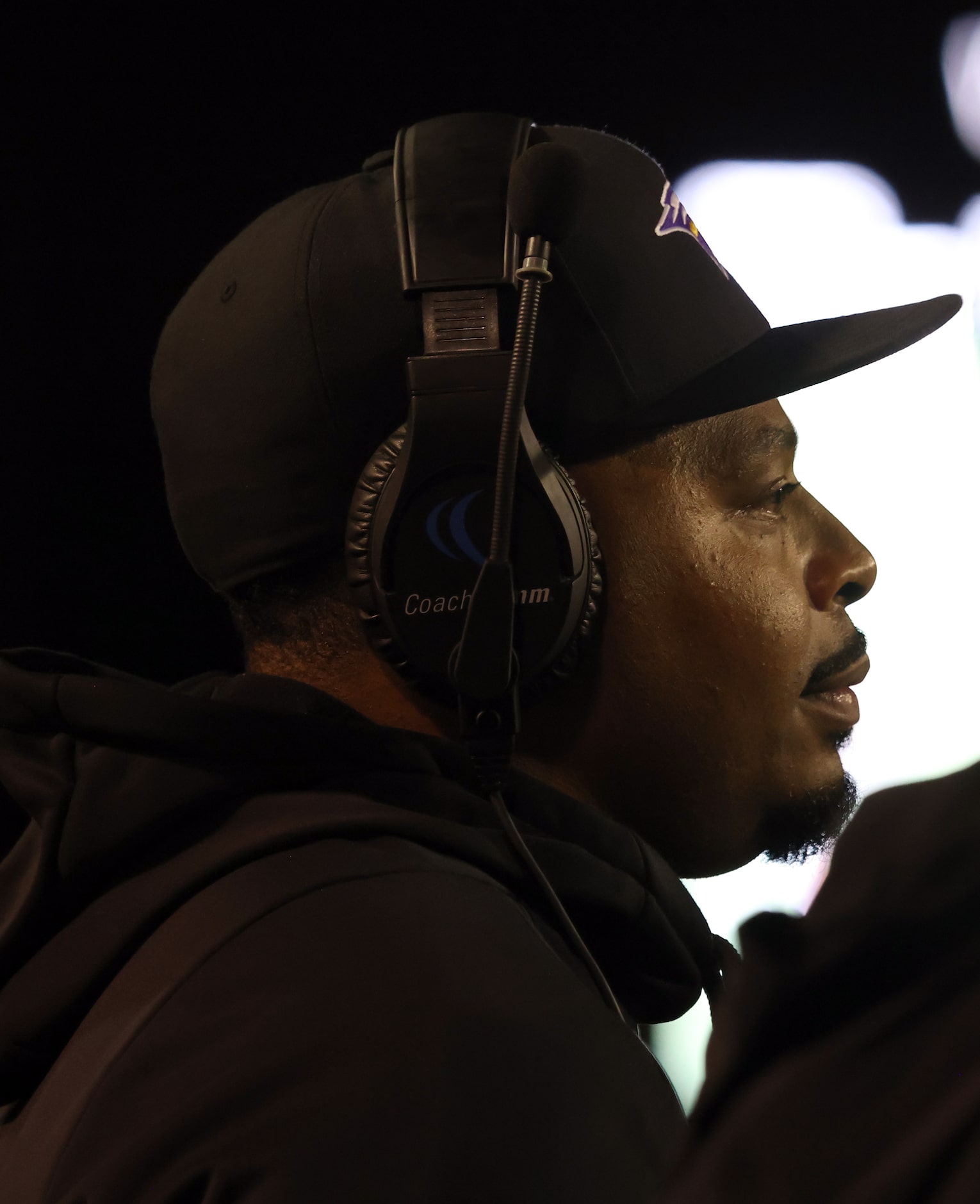 Richardson head coach Kendrick Holloway watches from the team bench area during the waning...