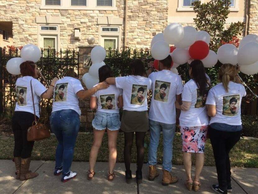 Daisy Serrano, Dulce Dominguez and other family members released balloons in February to...