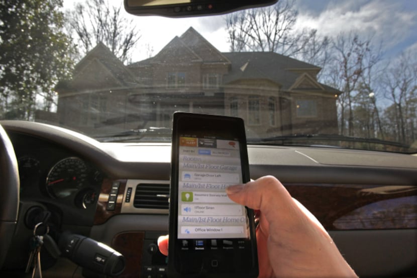 A user can access their home's systems remotely via a smartphone or tablet.