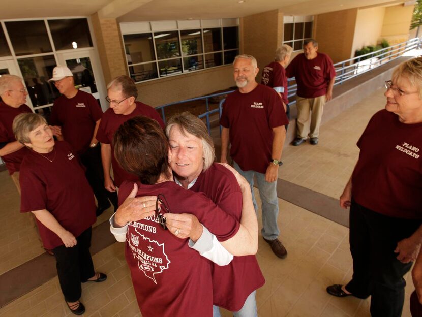 
Members of the Plano High School class of 1965 great each other. The class will take part...