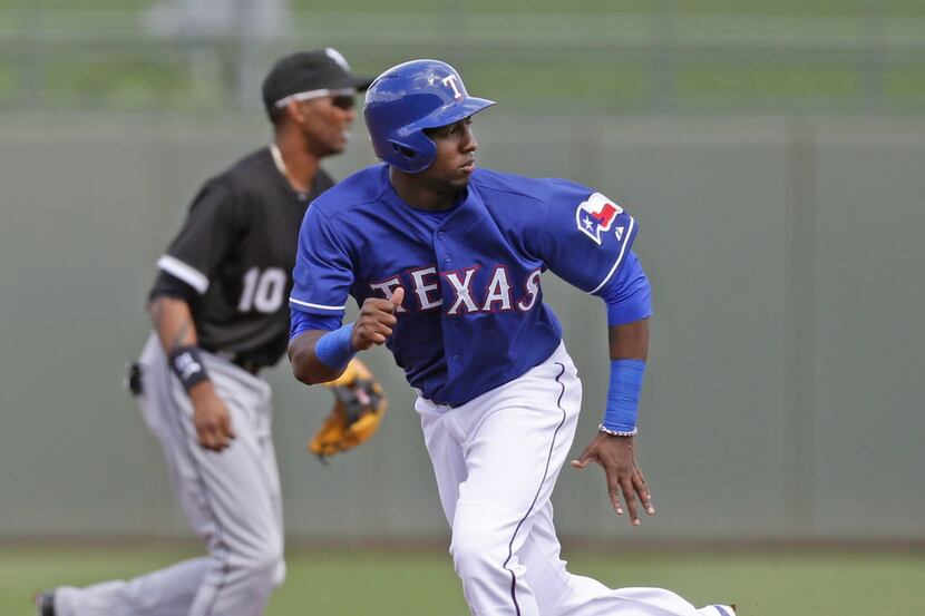 Texas second baseman Jurickson Profar is pictured during the Chicago White Sox vs. the Texas...