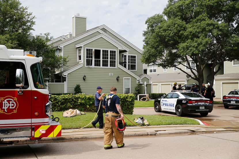 Dallas police and fire departments respond to a call at 6200 Bentwood Trail in Dallas on...